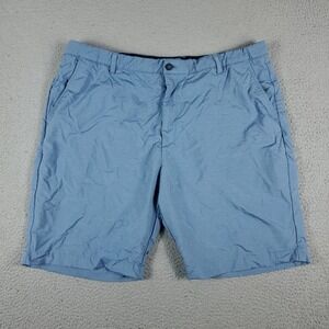 Greg Norman Blue Slash Pockets Flat Front Chinos Shorts Mens Size 42